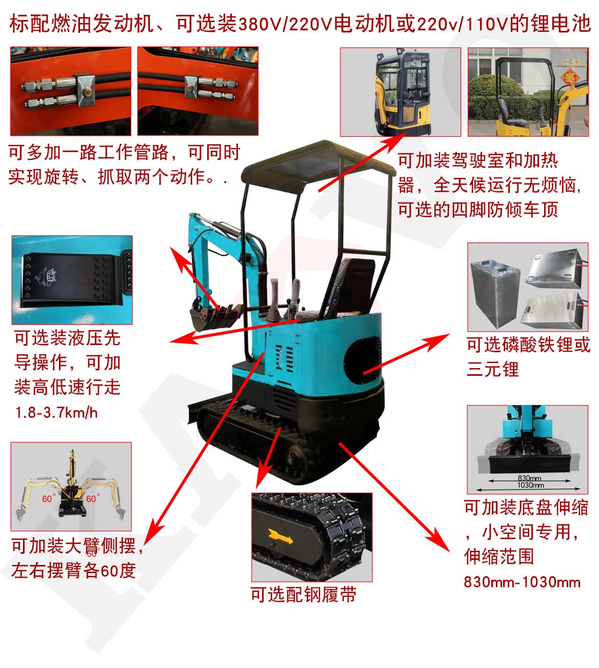 KE12電動挖掘機(jī)可選配置