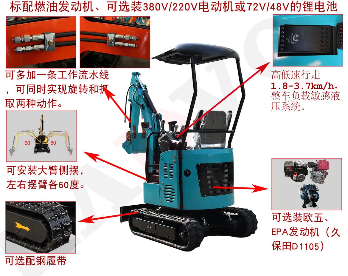 KV128小型挖掘機可選配置